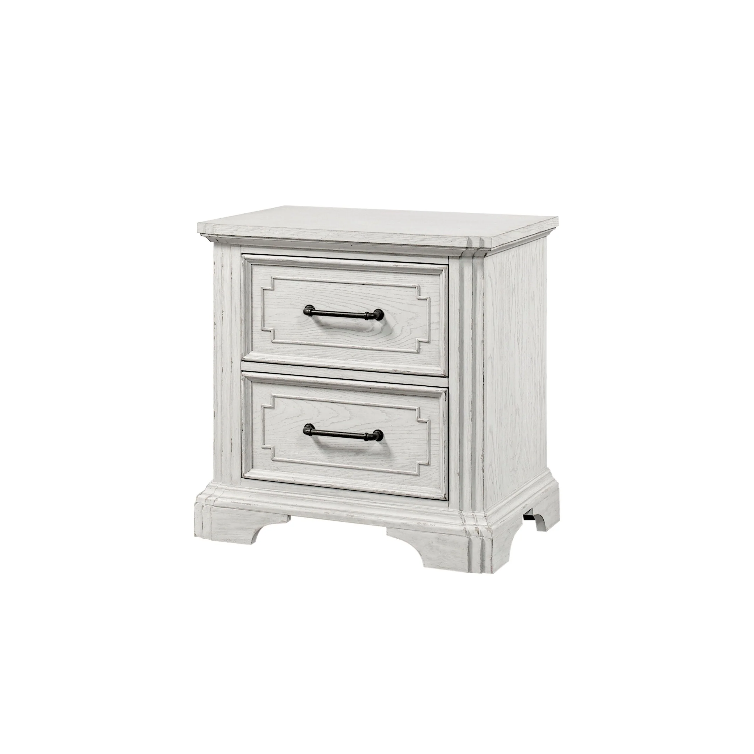Clara 2-Drawer Nightstand, White Mist