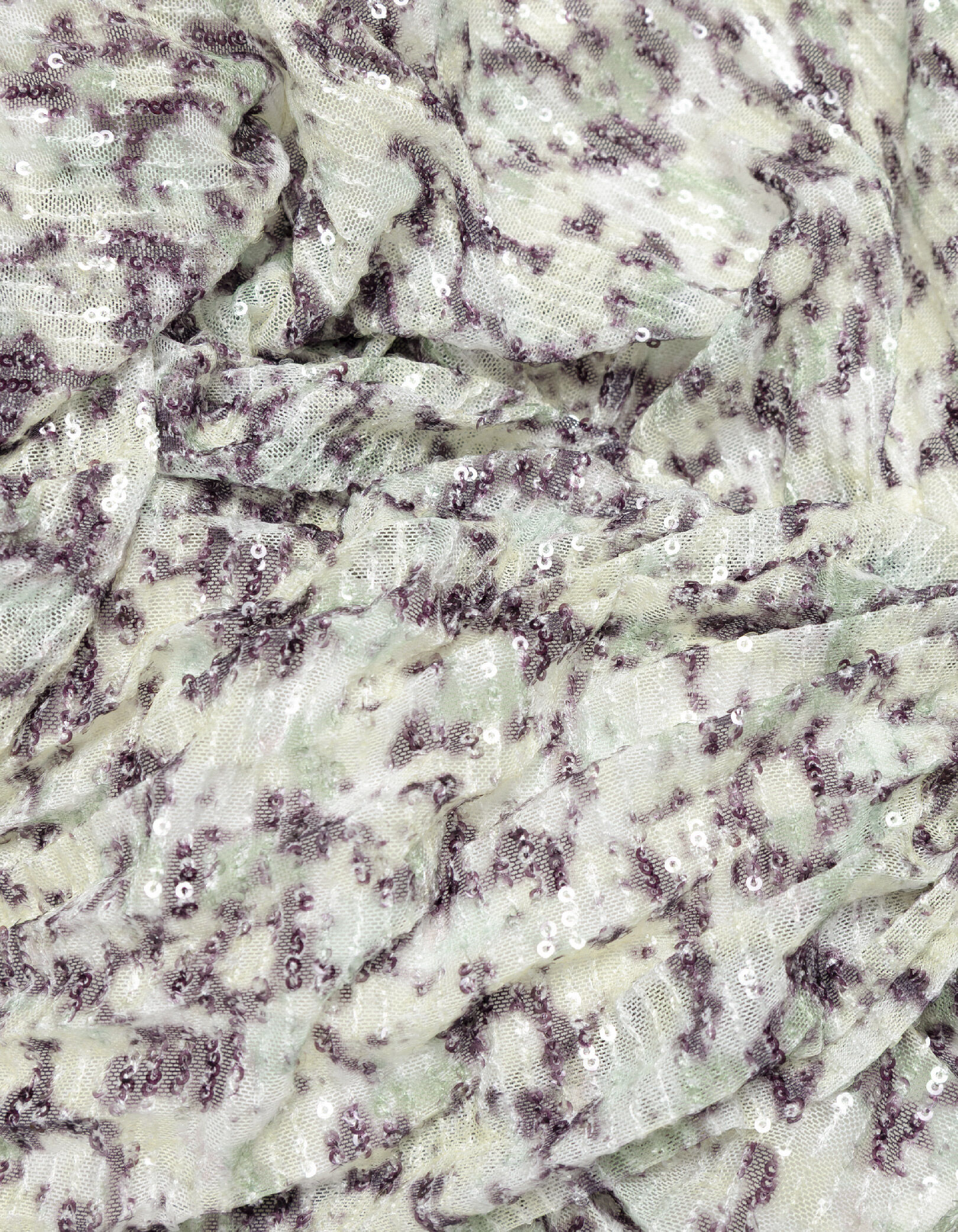 Jupe plissée verte camouflage broderies sequins Femme