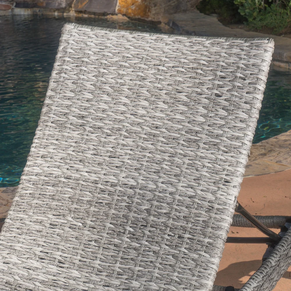 Crete Outdoor Wicker Aluminum Chaise Lounge (Set of 2) by Christopher Knight Home