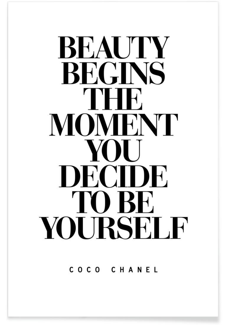 BEAUTY BEGINS - Affiche blanc & noir