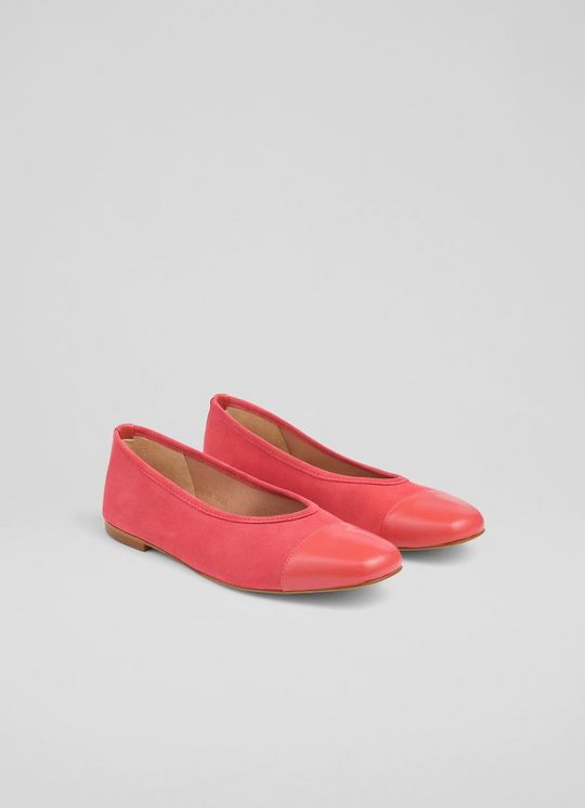 Hanna Soft Red Suede Ballet Flats