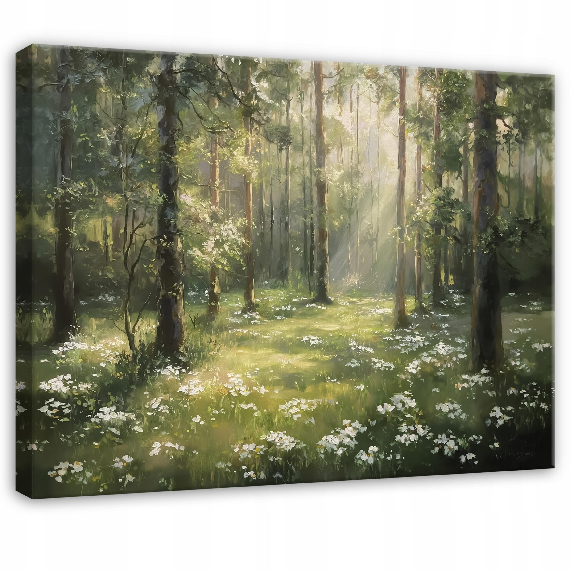 Obraz Las Drzewa Natura Pejzaż Do Sypialni Salonu Kuchni Na Płótnie 60X40