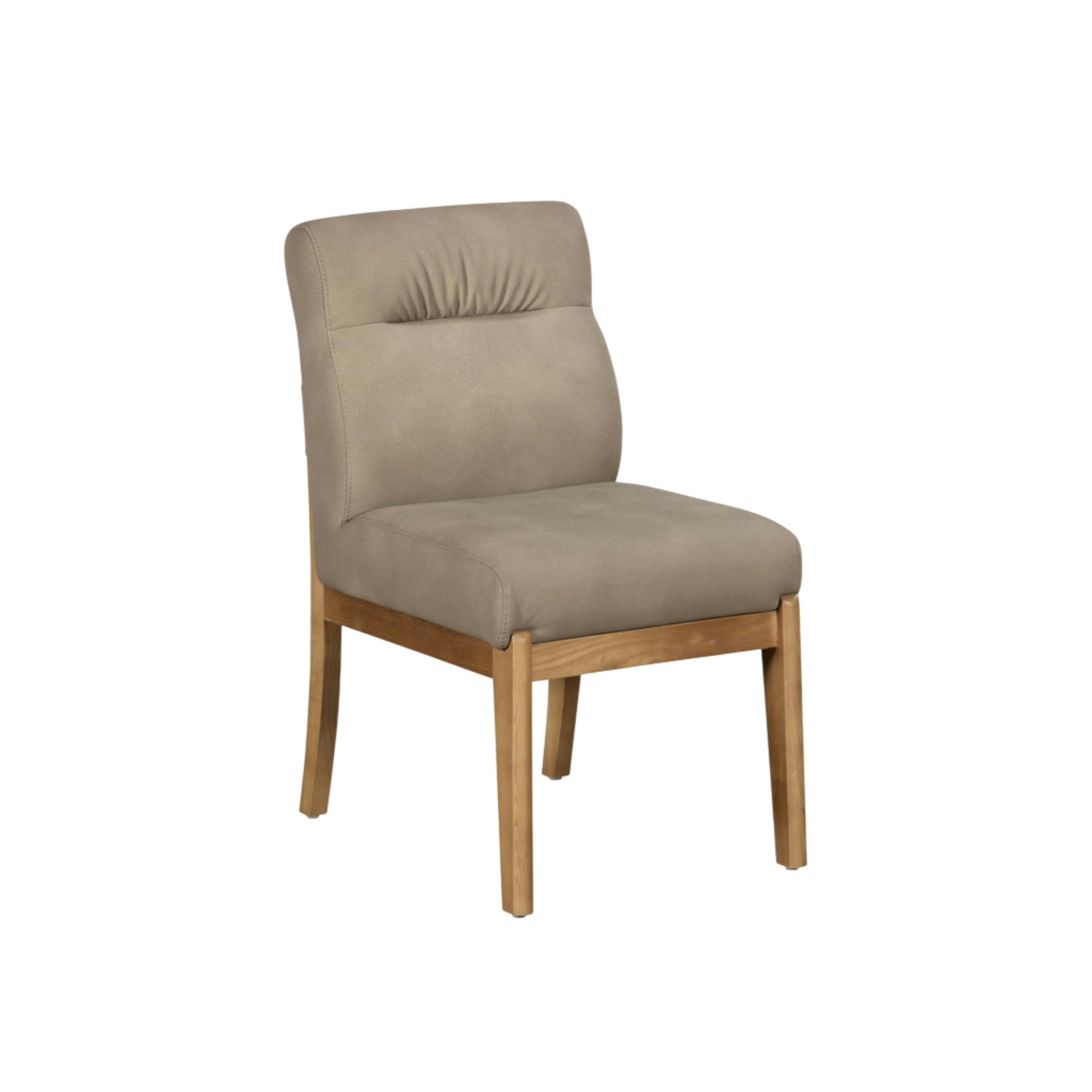 Chaise salle à manger taupe confort, pieds bois clair (lot de 2) NEXA