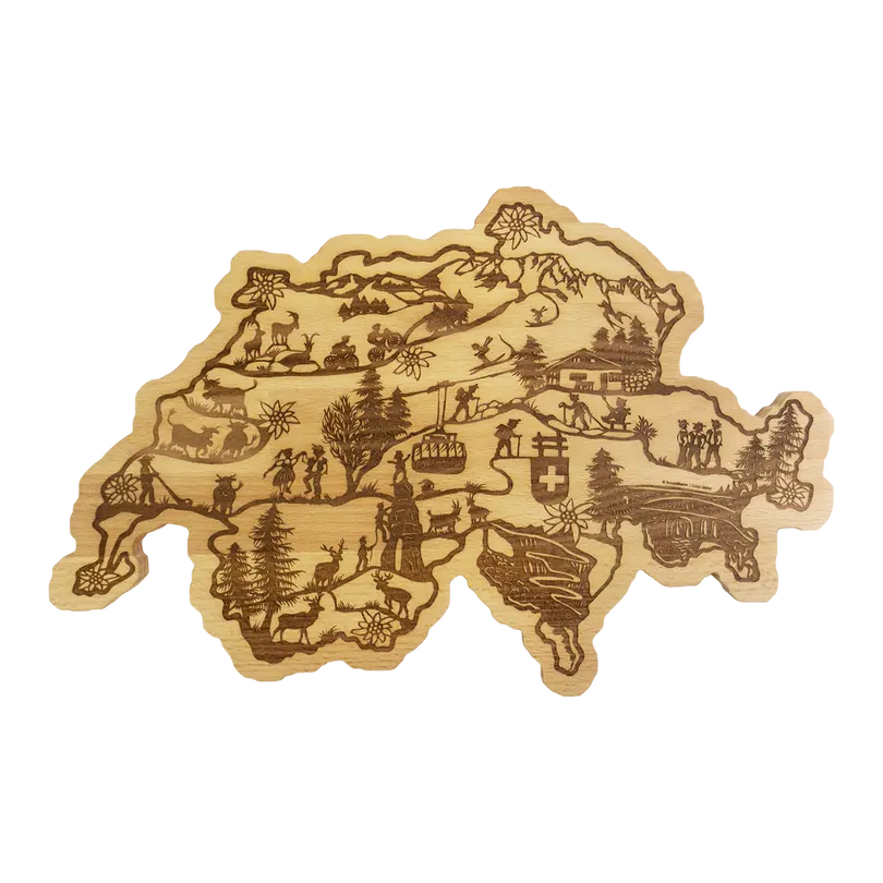 Schneidebrett Swiss Map