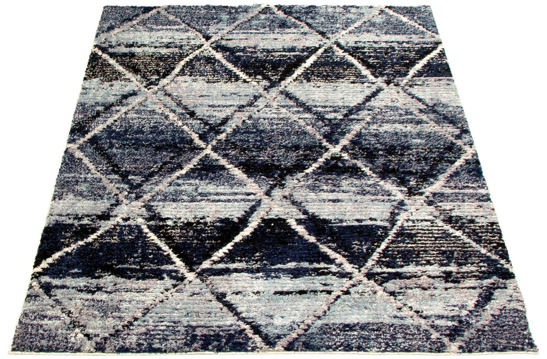 ECARPET Morocco Abstract Indoor Area Rug, Blue, Assorted Sizes