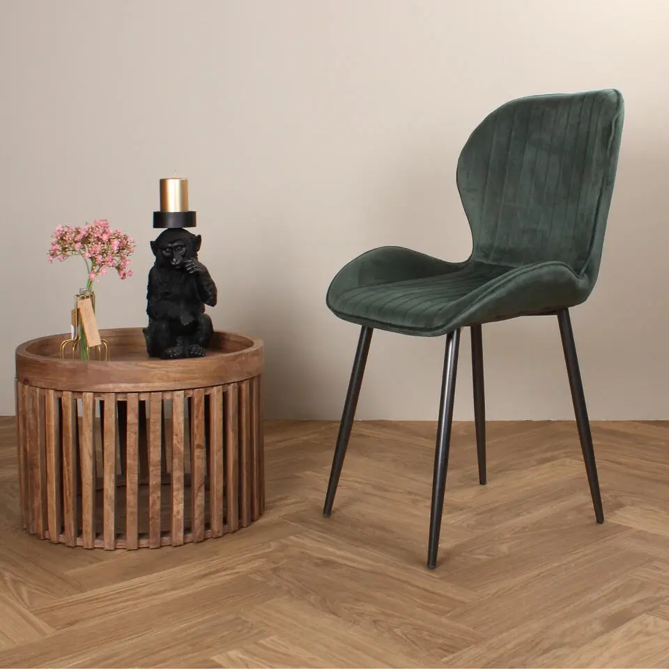 DS4U - Giulia eetkamerstoel velvet donkergroen