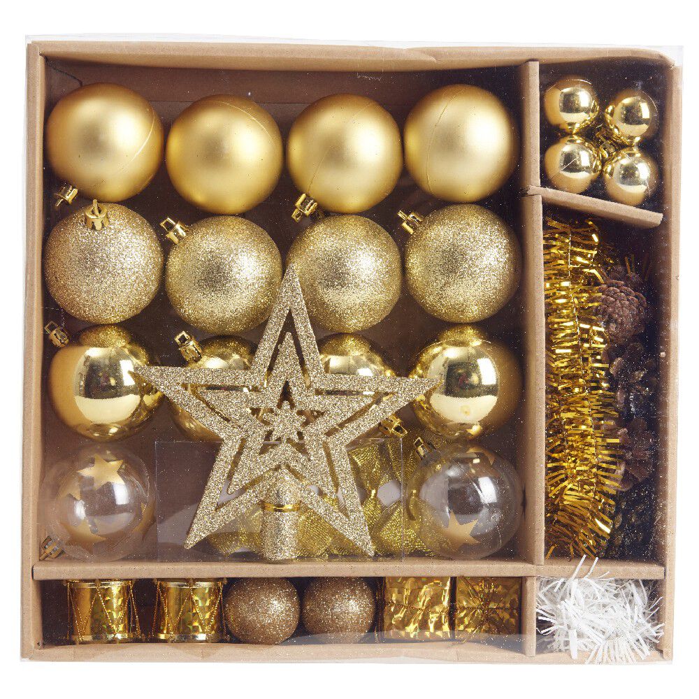 Kit décoration pour Sapin de No&euml;l Doré x40