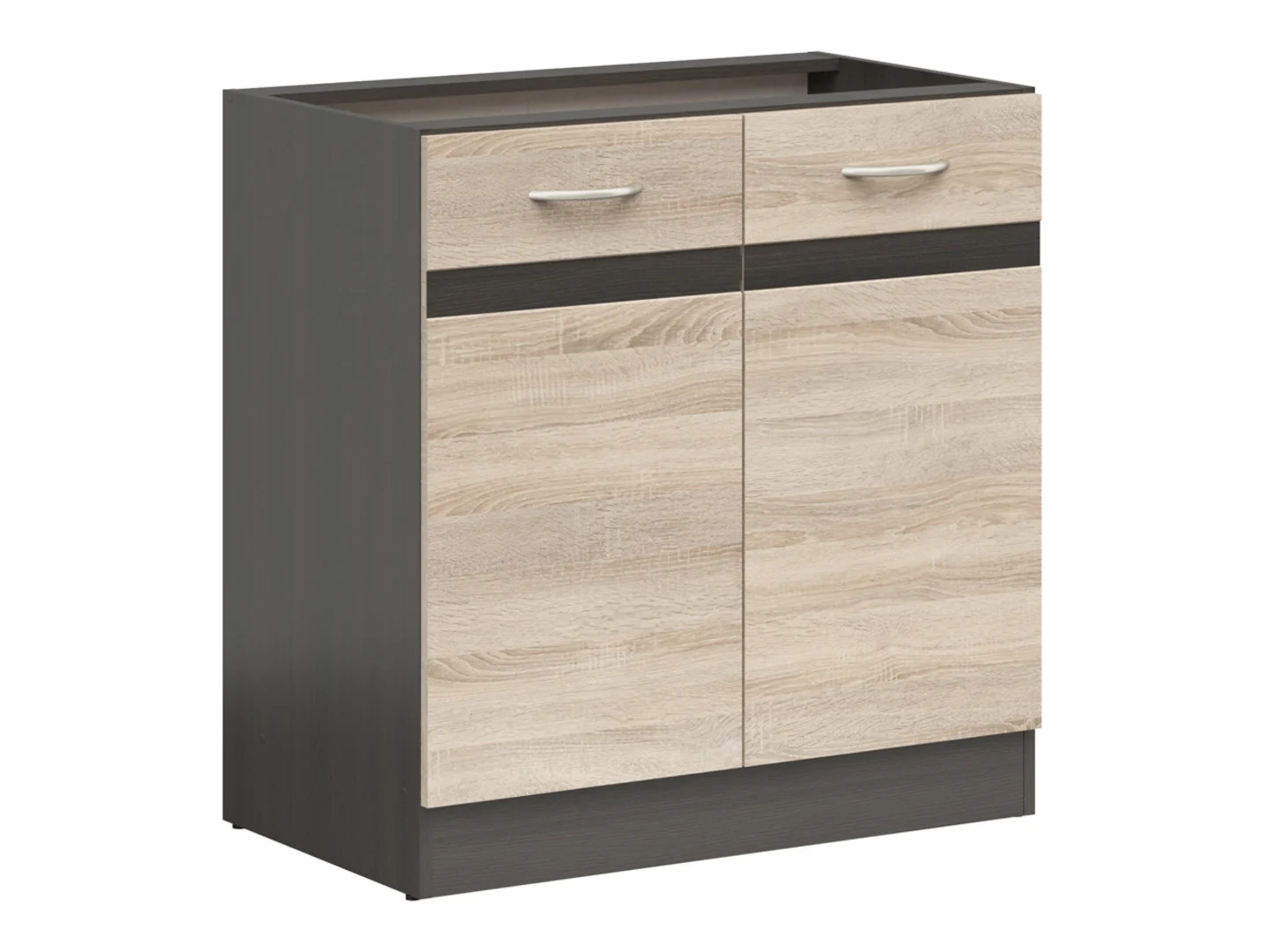 Szafka kuchenna dolna Junona Line 80 cm dwudrzwiowa dąb sonoma