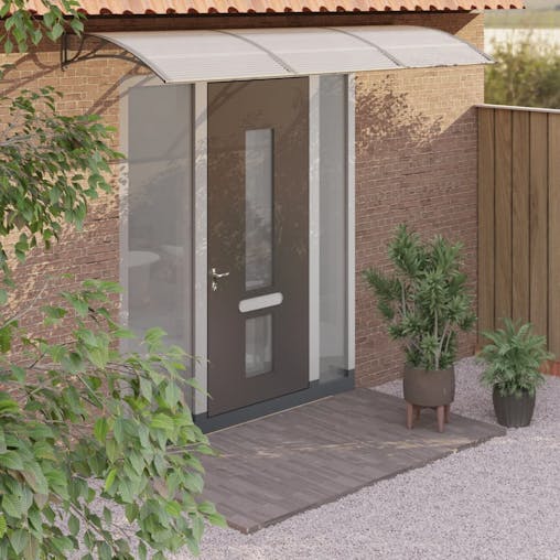 NNEVL Door Canopy Grey 300x100 cm Polycarbonate
