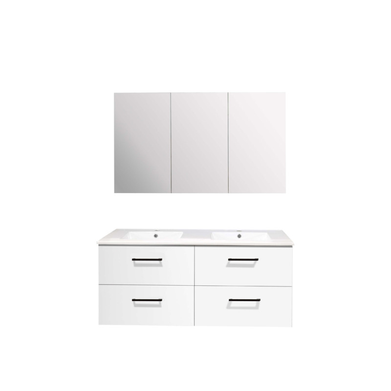 Ensemble de salle de bain Hilde blanc brillant 120 cm DIFFERNZ