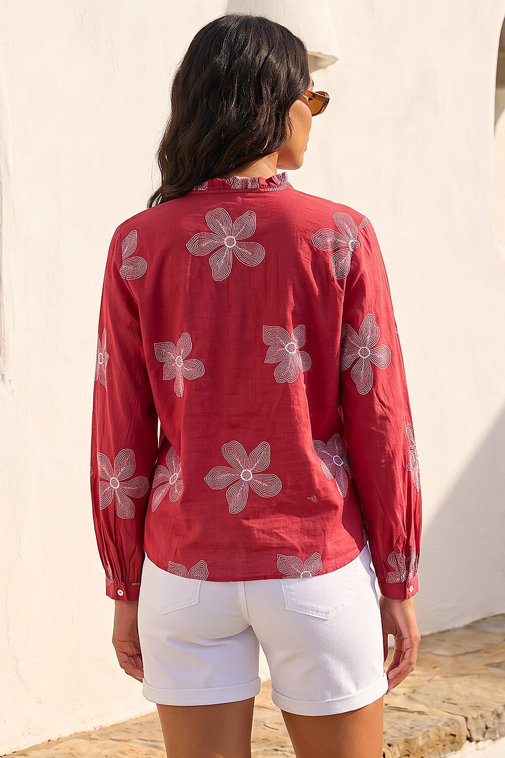Roman Floral Embroidered Blouse