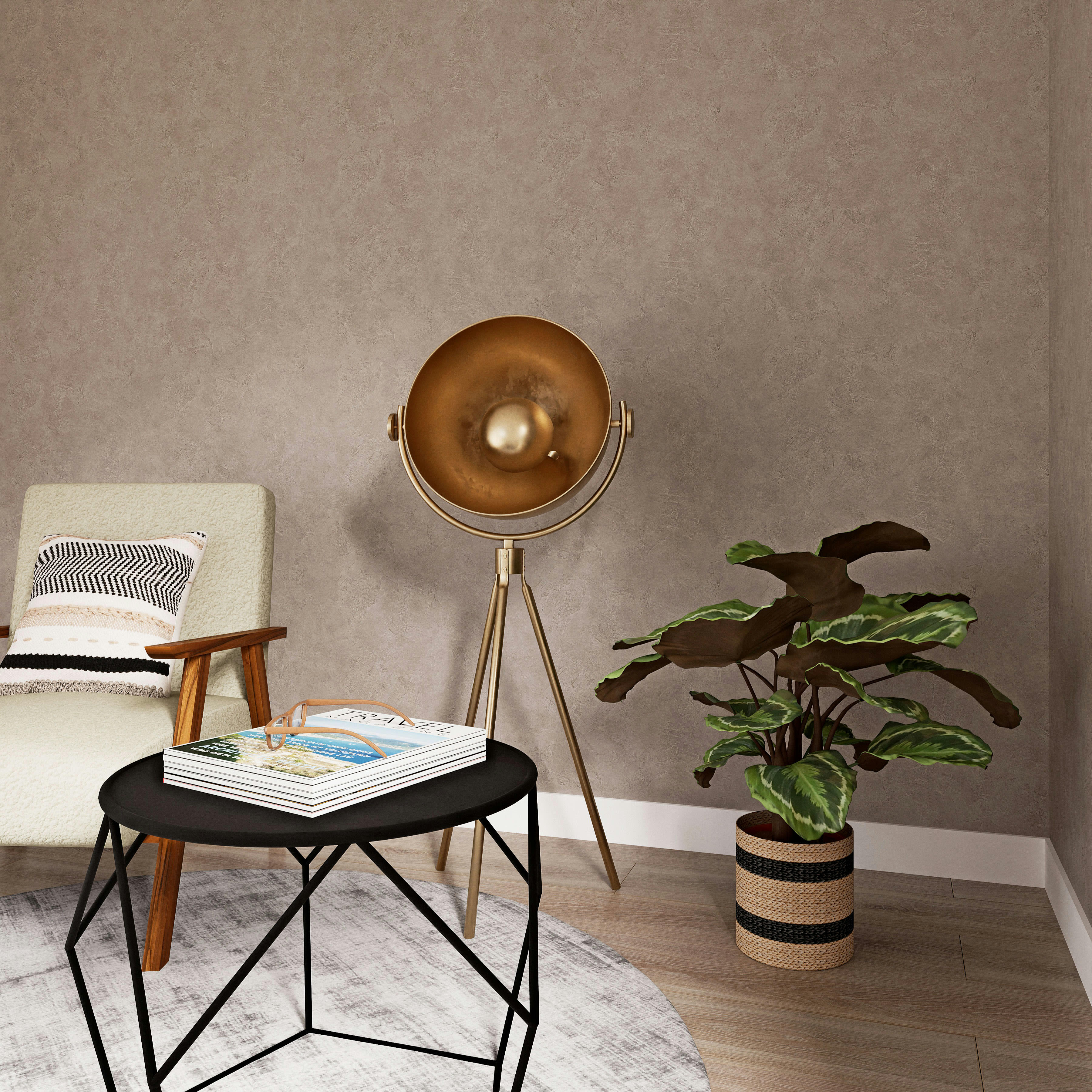 Prism - Table basse ronde en métal noir