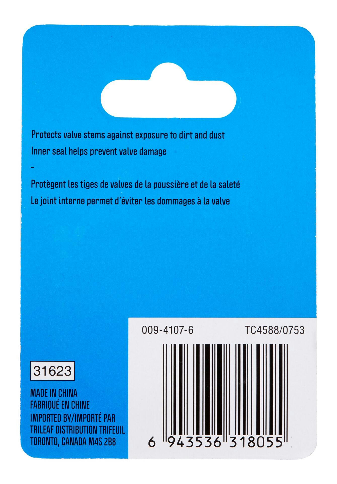 Certified Valve Stem Caps with Seals, Black, 4-pc