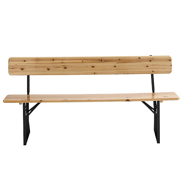 Lot de 2 bancs en bois pliants brasserie avec dossier 180 cmOviala