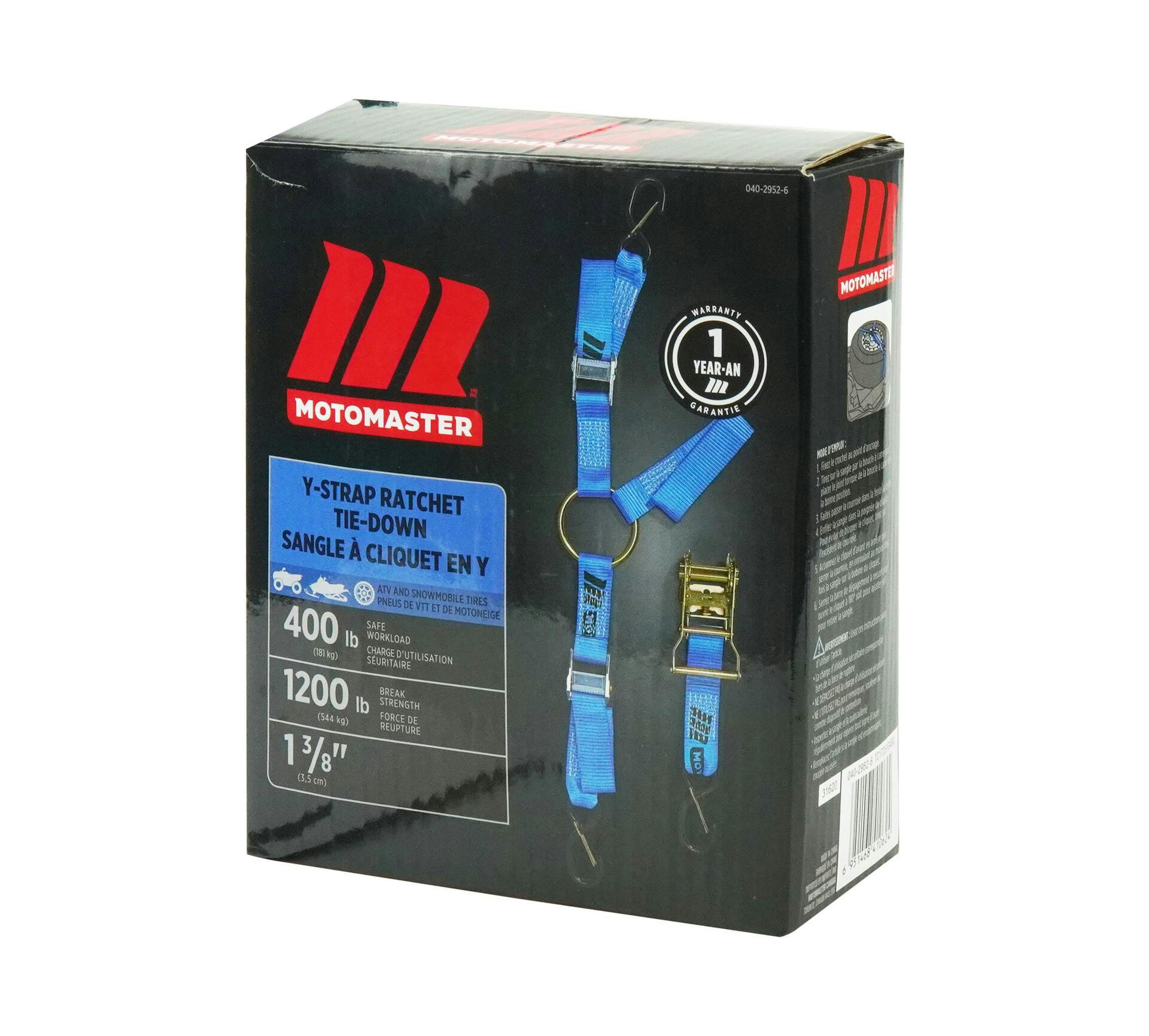 MotoMaster 1,200-lb Y-Strap Ratchet Tie Down, Light Duty, 1 3/8-in