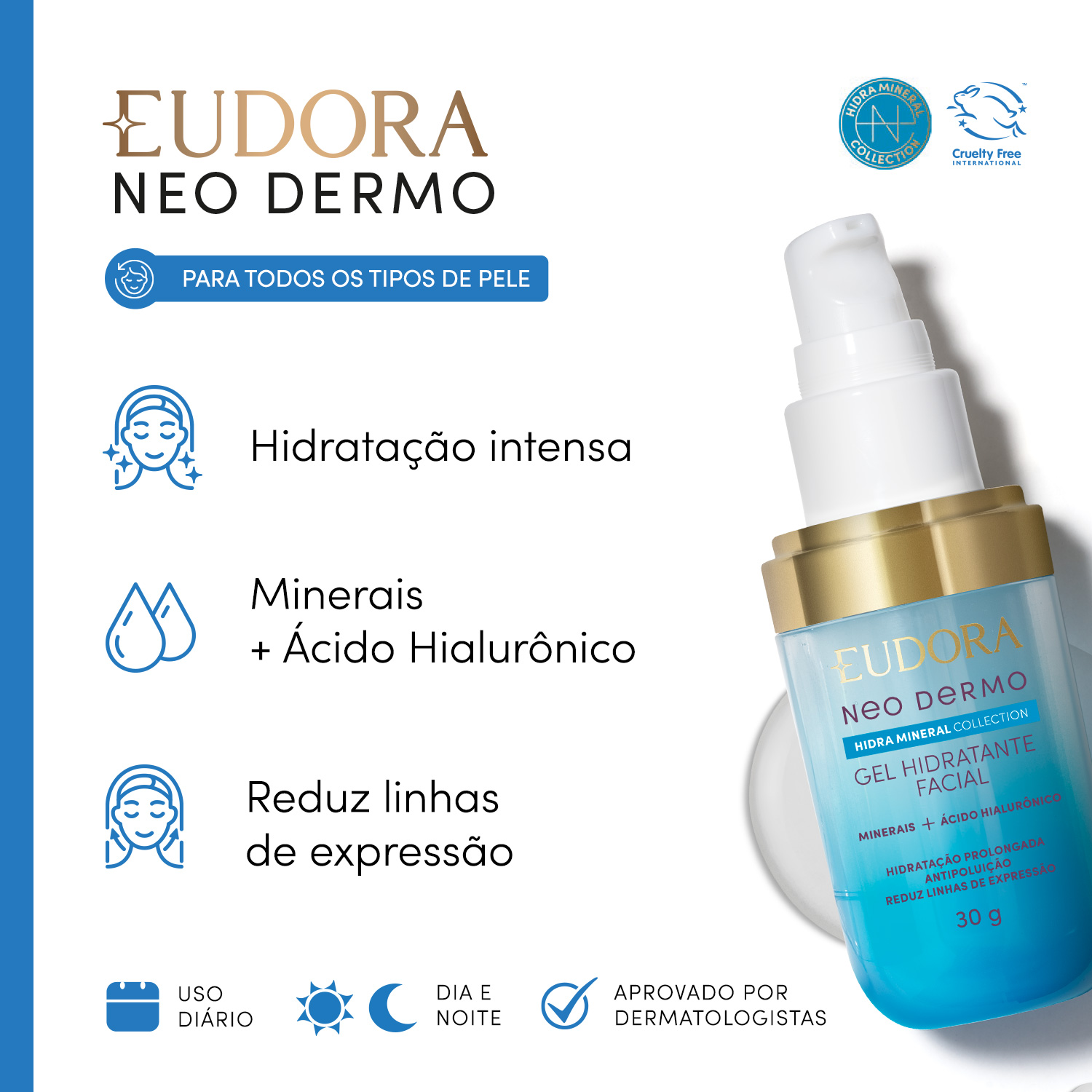 Gel Hidratante Facial Neo Dermo Hidra Mineral Collection 30g