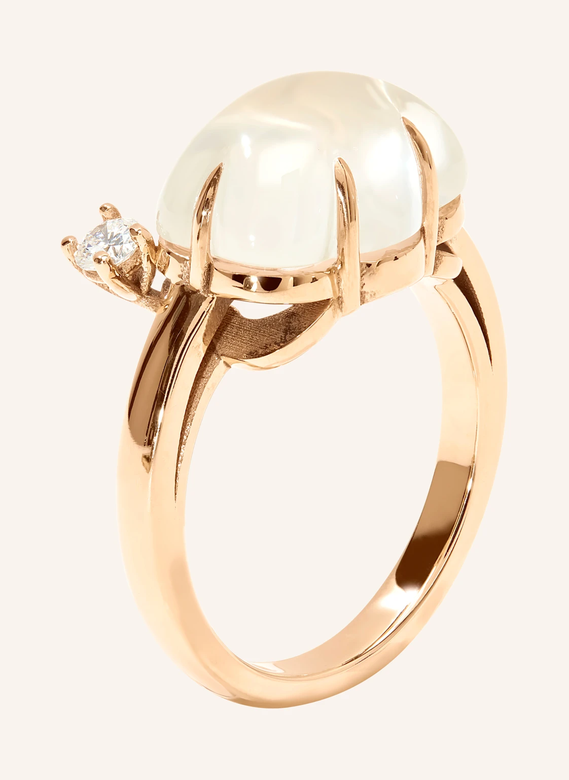 VIERI Ring WOLKE MILCHQUARZ BRILLANT