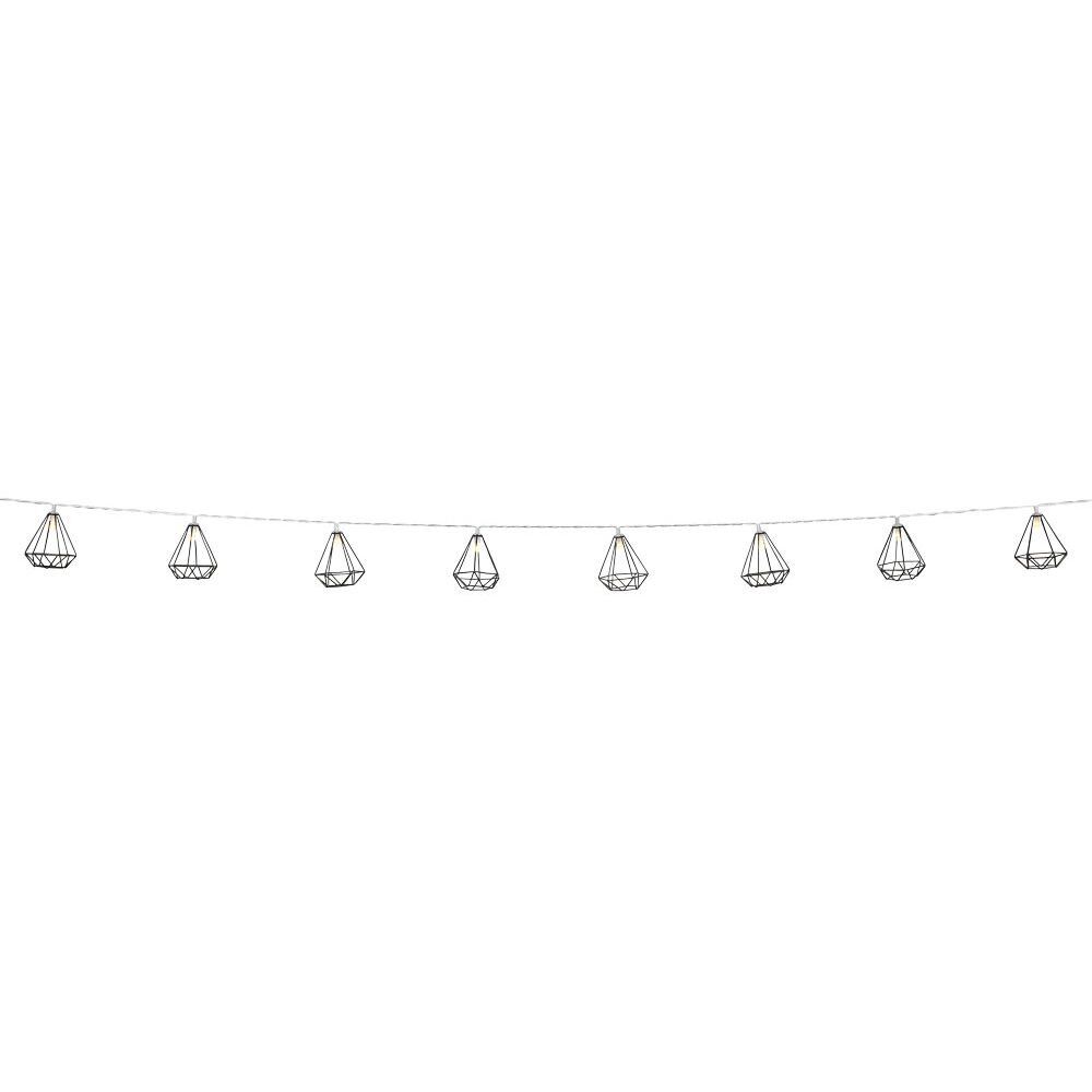 Guirlande lumineuse 10 diamants métal noir 165cm