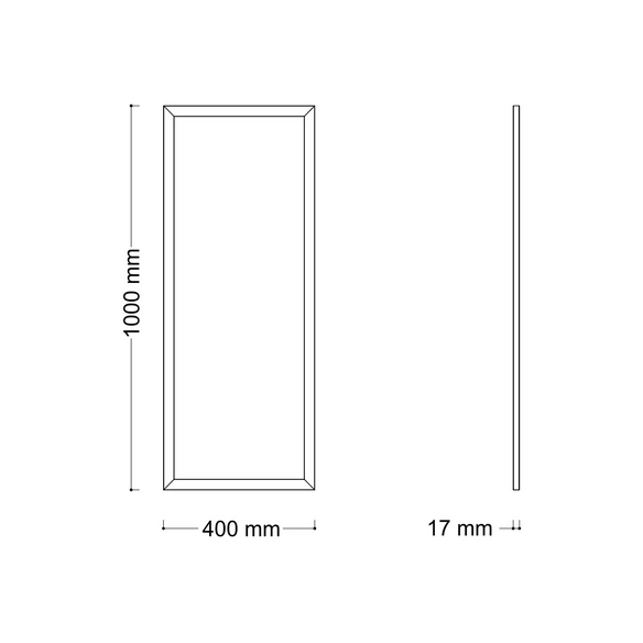Spiegel, LxB: 100x40 cm, silberfarben