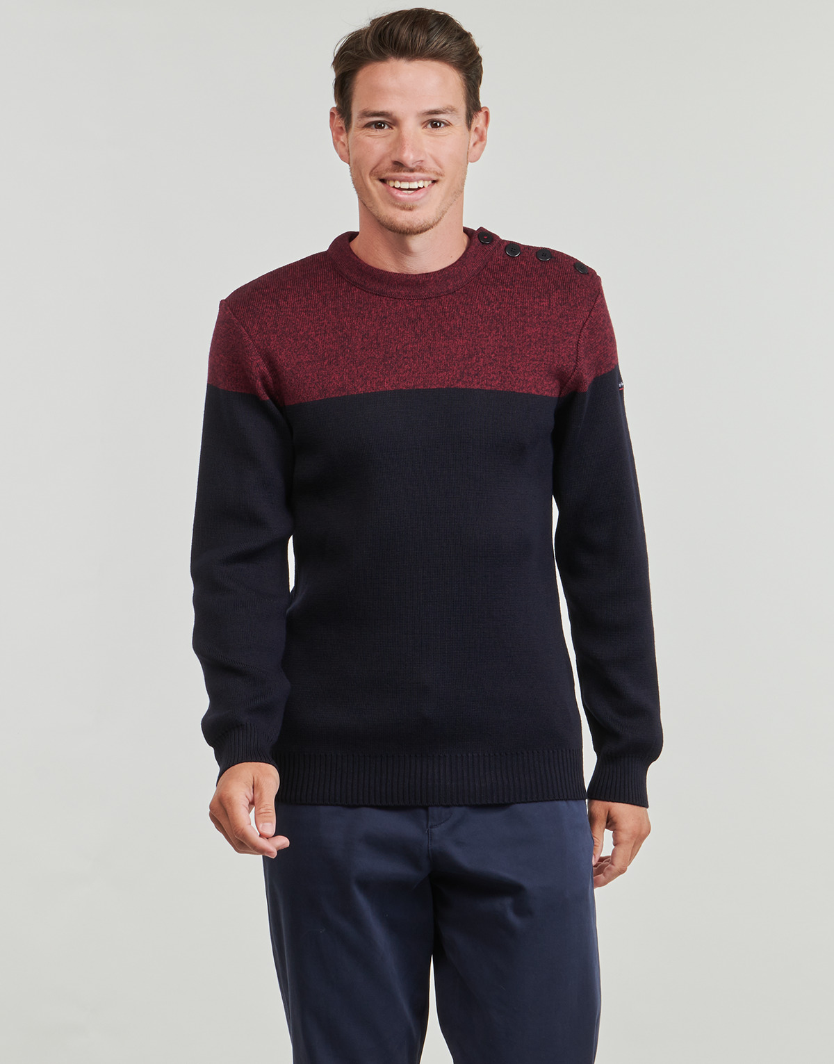 Armor Lux - PULL MARIN - Marine / Red