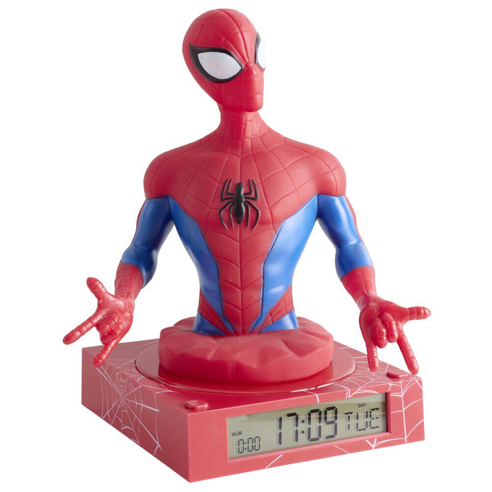 Lampe 3D réveil Spier Man avec affichage date rouge 16,5x15xH22cm