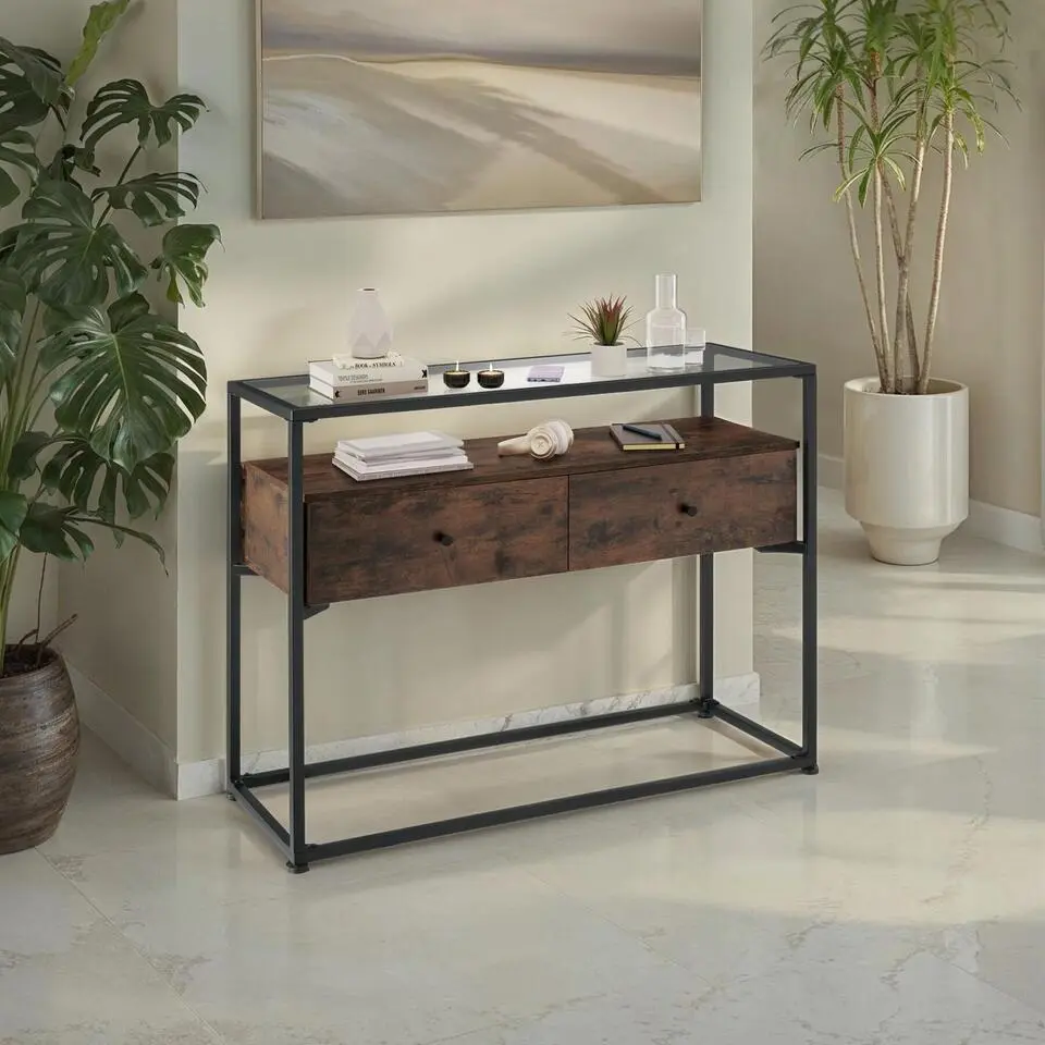 tectake Consoletafel Reading 101,5x41,5x80,5cm