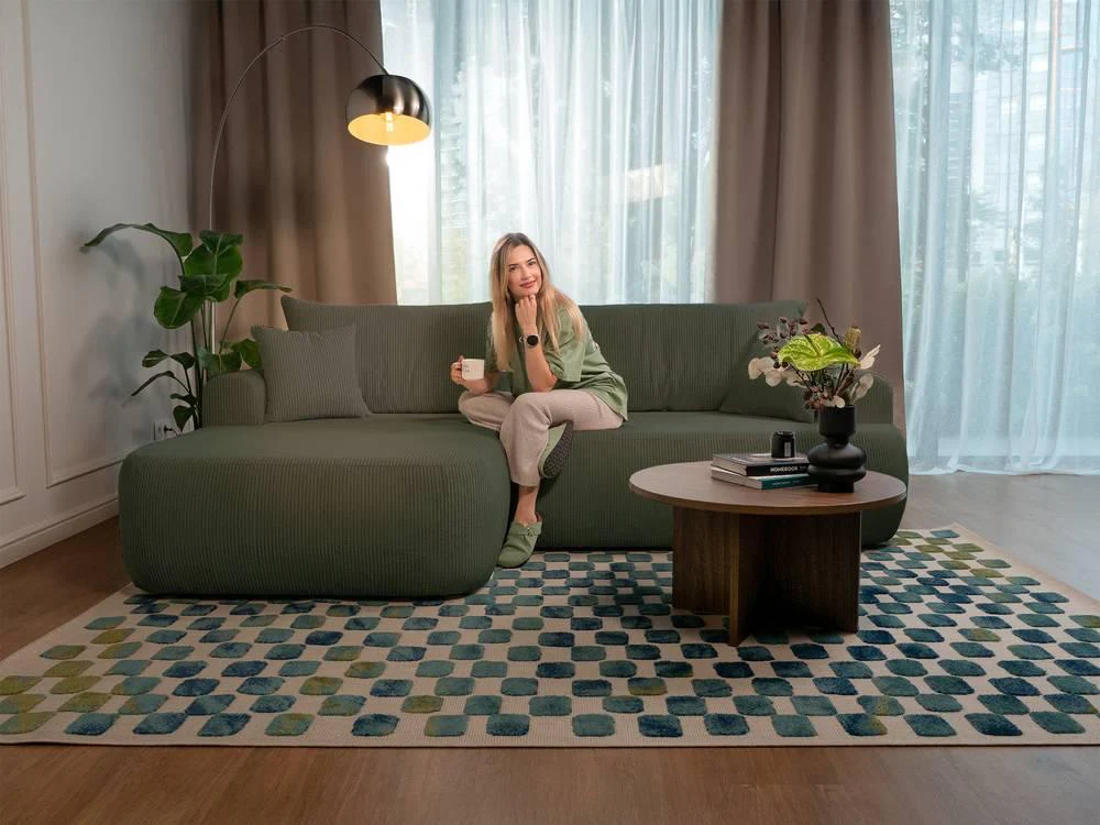 Hoekslaapbank Philipa ribstof links