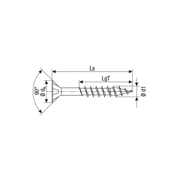 T20-Edelstahlschraube »T-STAR plus«, 46 x 80 mm, rostfreier Edelstahl