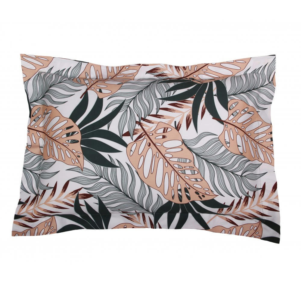 TROPICAL SATIN - Taie d'oreiller satin de coton 50x70 cm imprimé Tropical