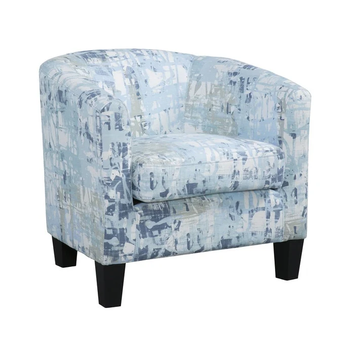 Grafton Home Enzo Upholstered Accent Barrel Chair Mysterious Slate Blue