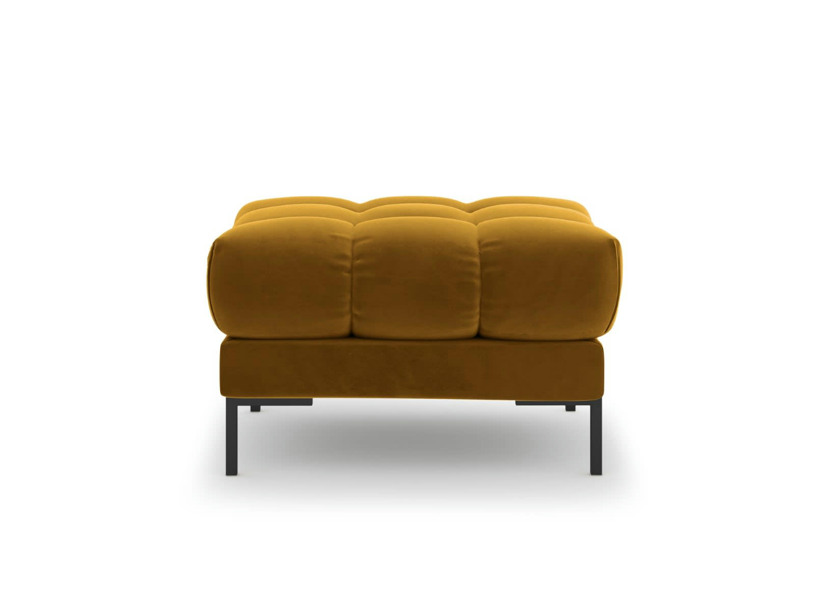 MAMAIA - Pouf 1 place en tissu velours jaune