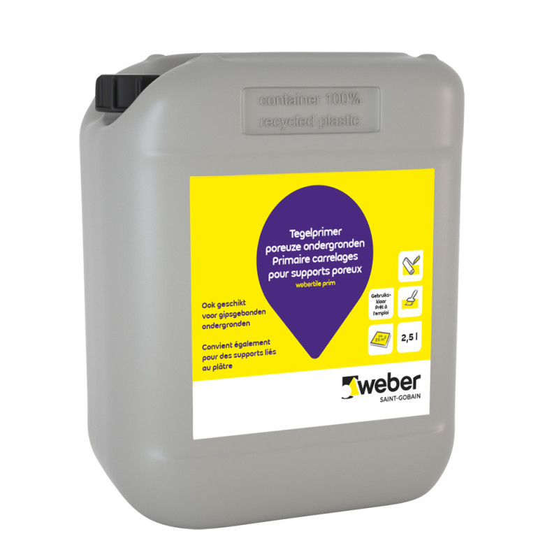 Primer pour carrelage support poreux 2,5 L WEBER BEAMIX