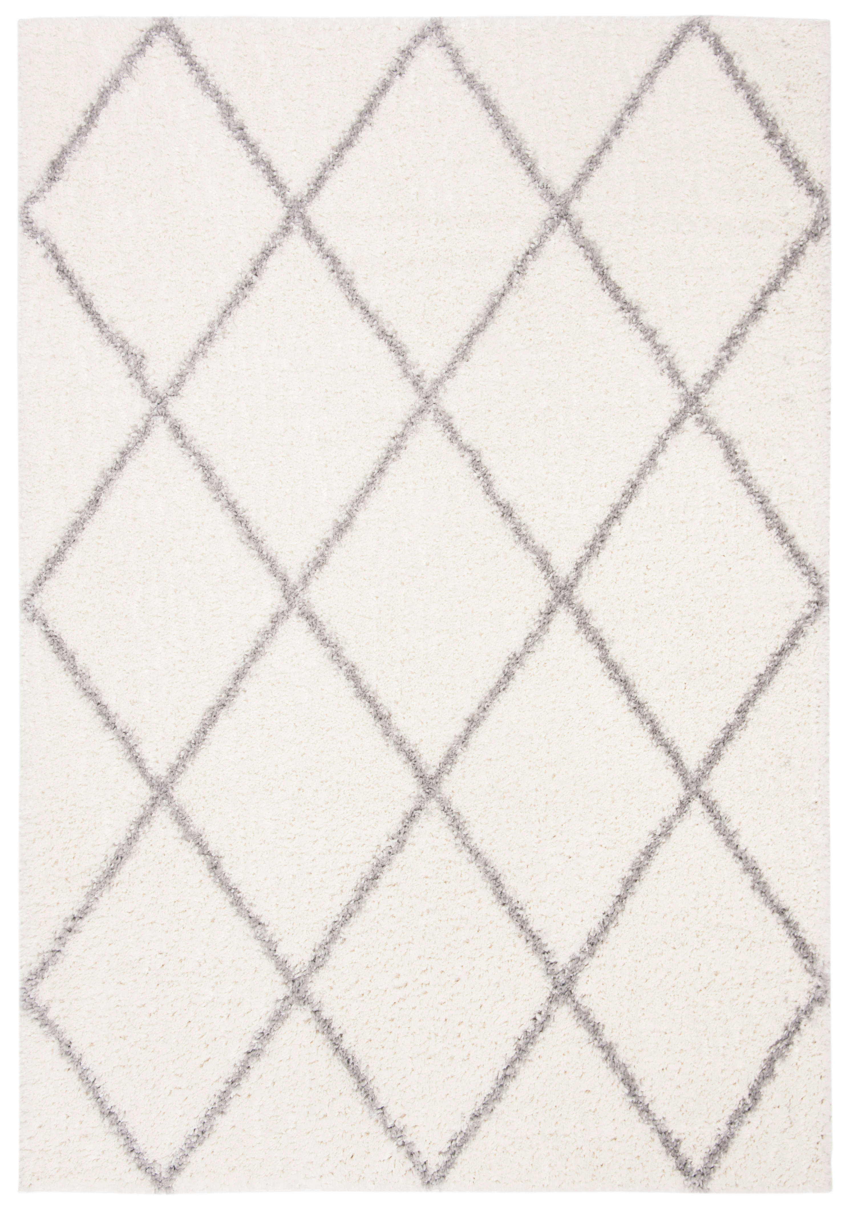 PARMA SHAG - Tapis de salon interieur en crème & gris, 183 x 274 cm