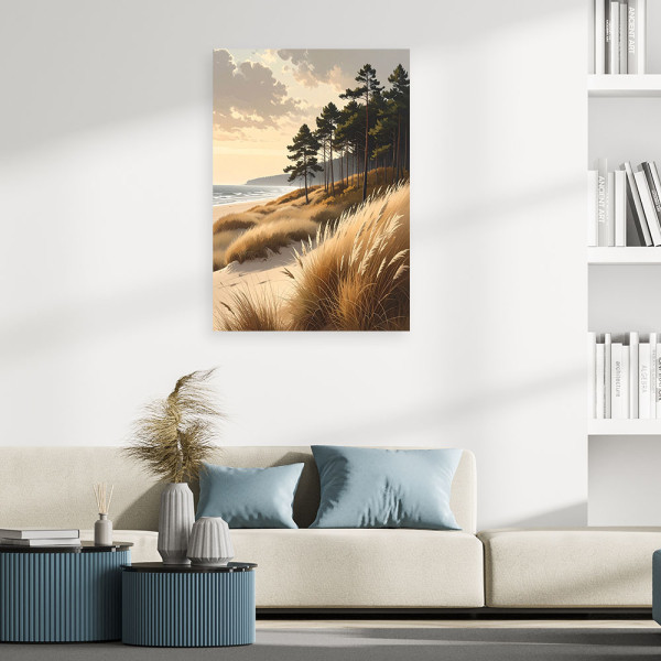 Obraz do salonu sypialni biura loftu, Widok Plaża Wydmy i Morze jak 20x30