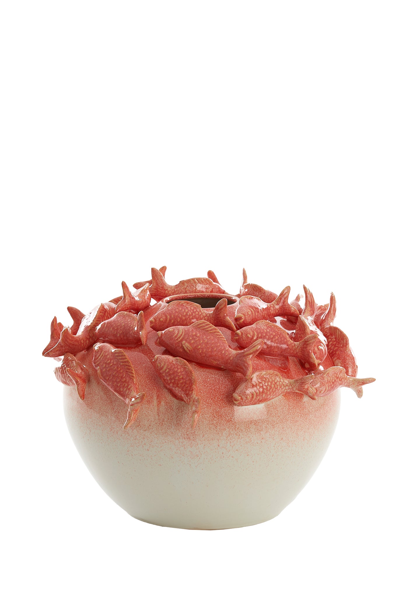 Light & Living vaas FISH - Ø40x27cm - rood