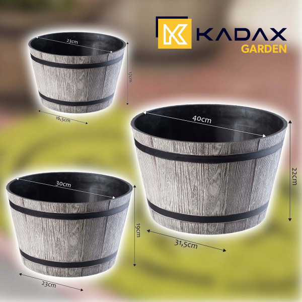 Kadax Donica Ogrodowa Osłonka 23 30 40cm Szara