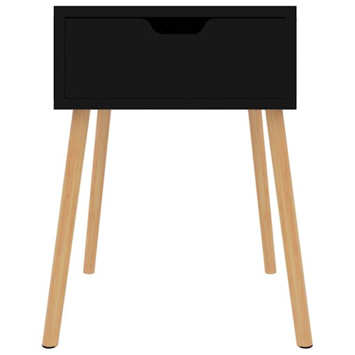 NNEVL Bedside Cabinet Black 40x40x56 cm Chipboard