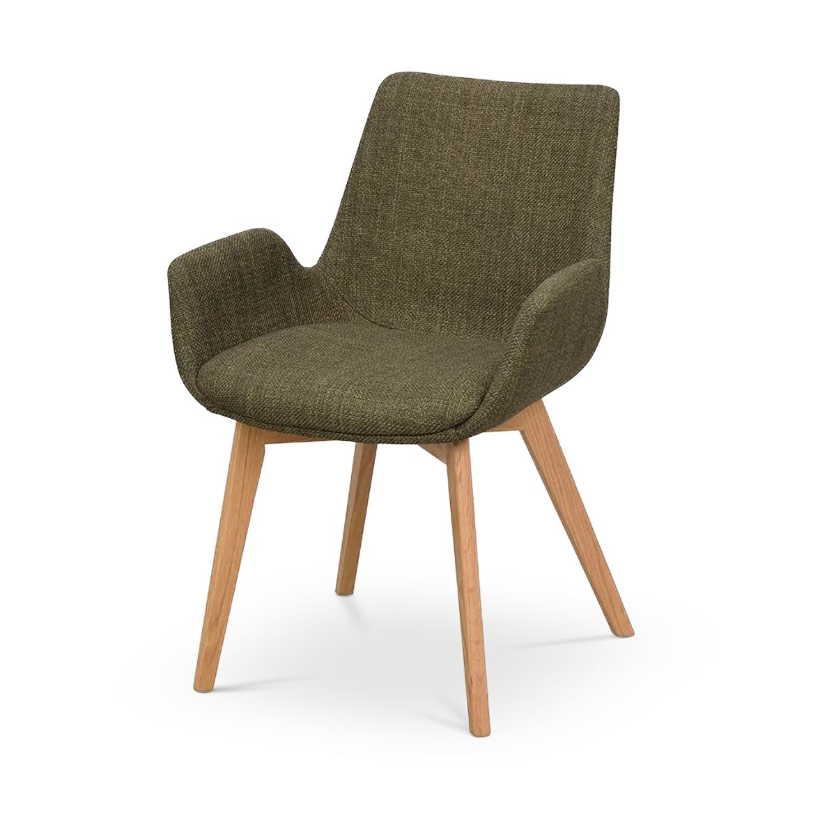 Rowico Home Drimsdale Eetkamerstoel Groen / Eiken - Met Armleuning