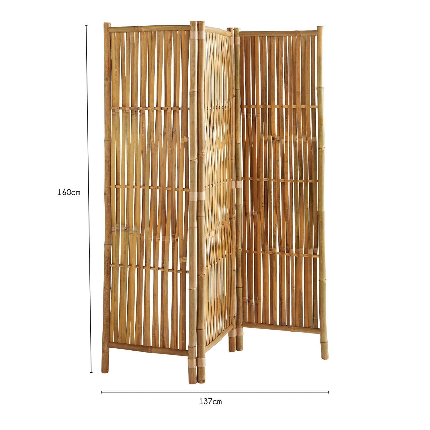 - Paravent en bambou naturel 160x139cm