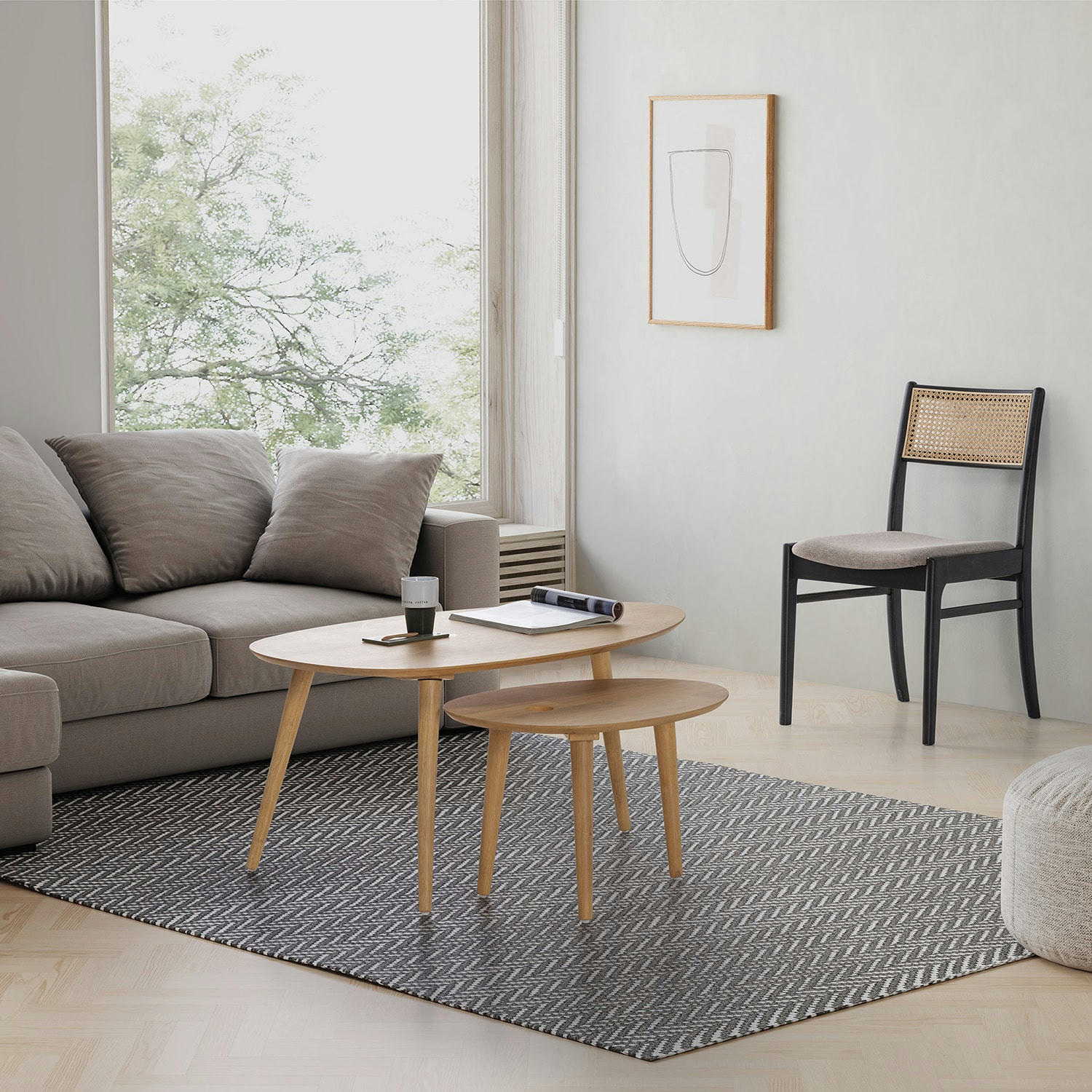 VILMA - Pack de 2 chaises couleur noir wash