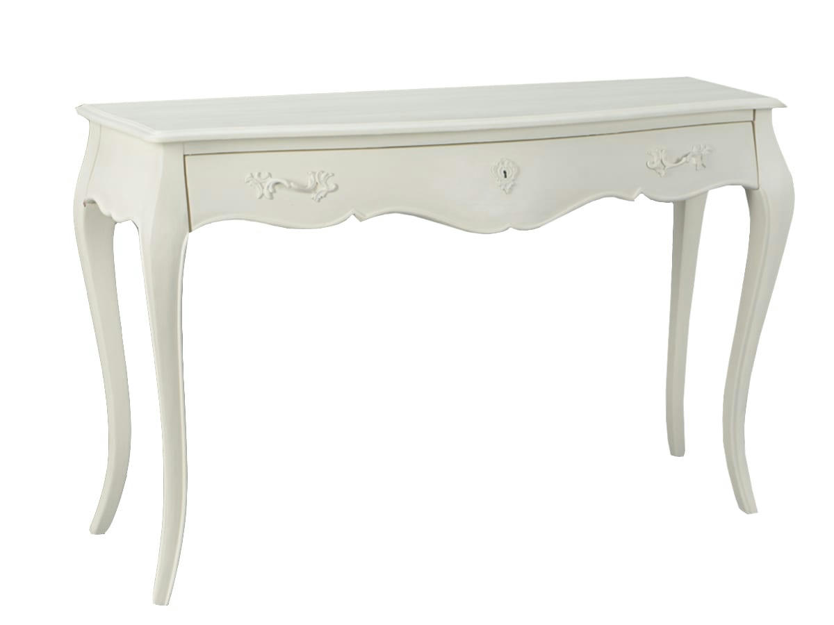 JOSEPHINE - Console 1 tiroir  cassé en acajou   120x40 Acajou en bois  blanc
