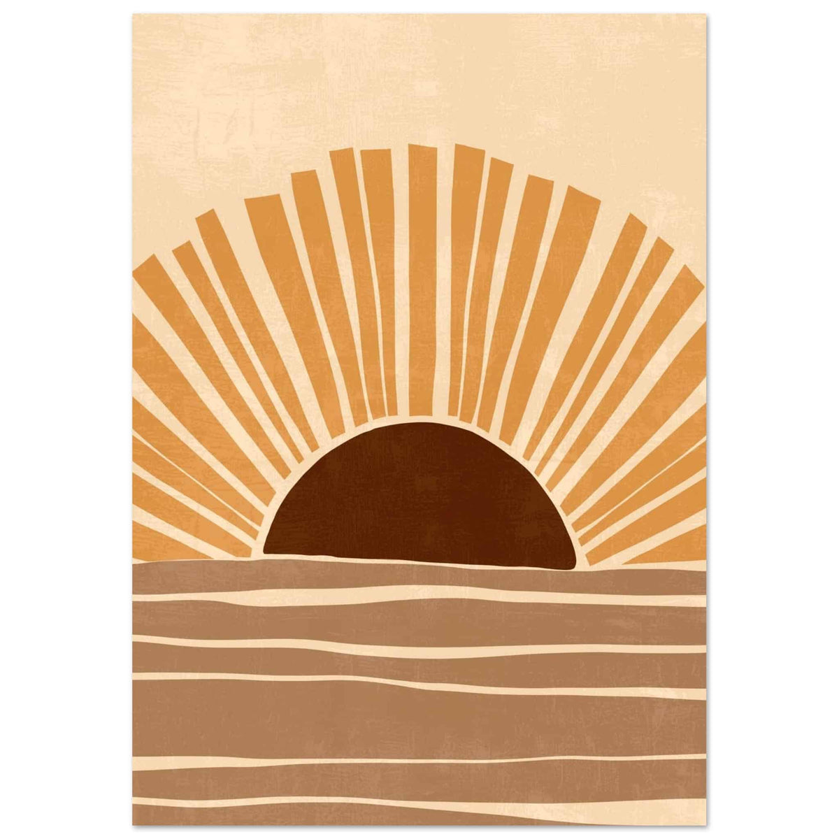 Artfulprints Poster Boho – Rising sun  - A4 21x29.7 cm - Oranje