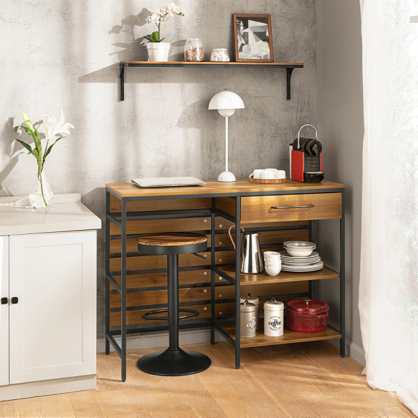 SoBuy Wyspa kuchenna z jedną szufladą Ciemnobrązowy 120x45x90cm FSB71-PF