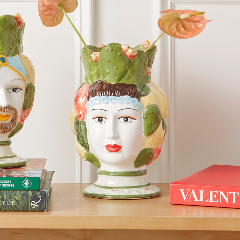 Mondello Head Green Vase