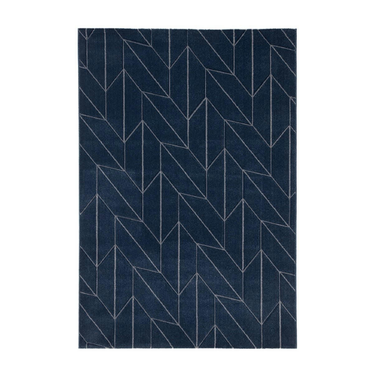 CLIVE - Tapis de salon en Polypropylène Bleu marine 130x190 cm