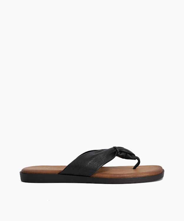 Looks Black - Leather Toe Post Sandals