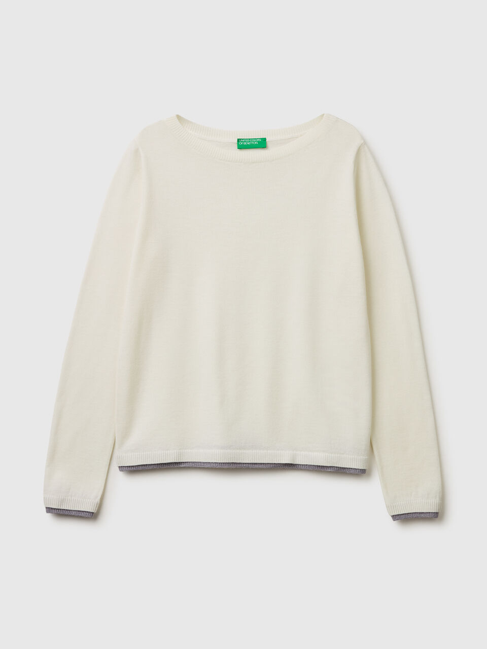 100% Merino wool boat neck sweater