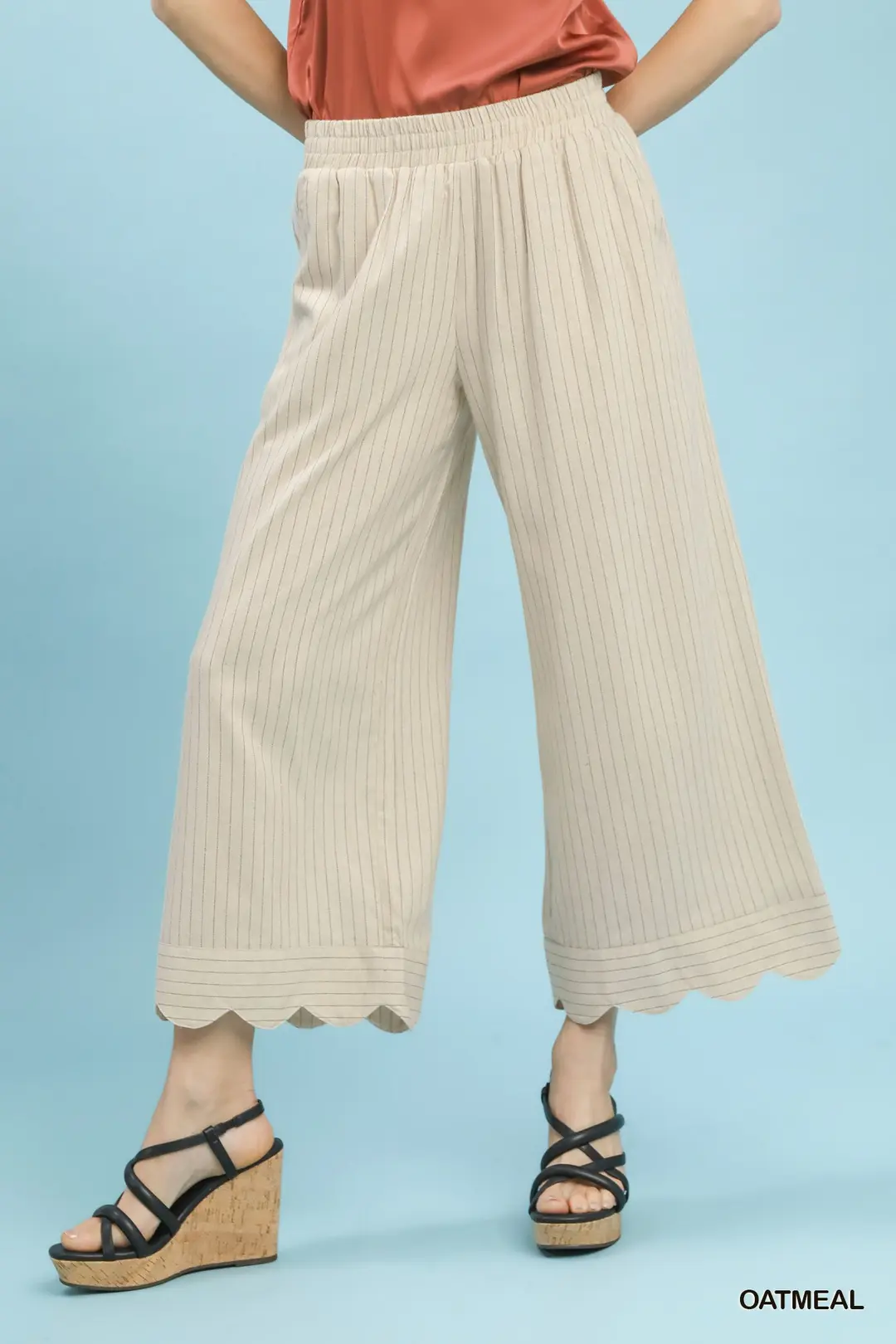 Pinstripe Wide Leg Pants