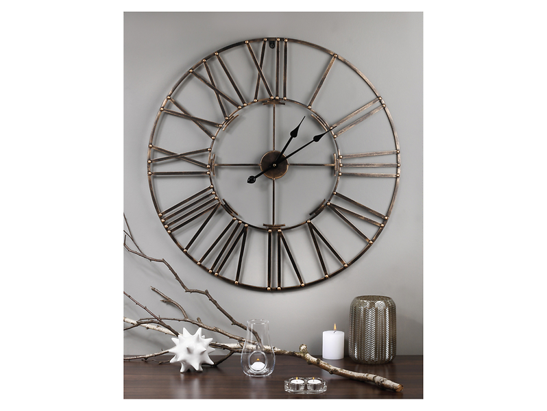 Zegar ścienny metalowy 80 cm czarny