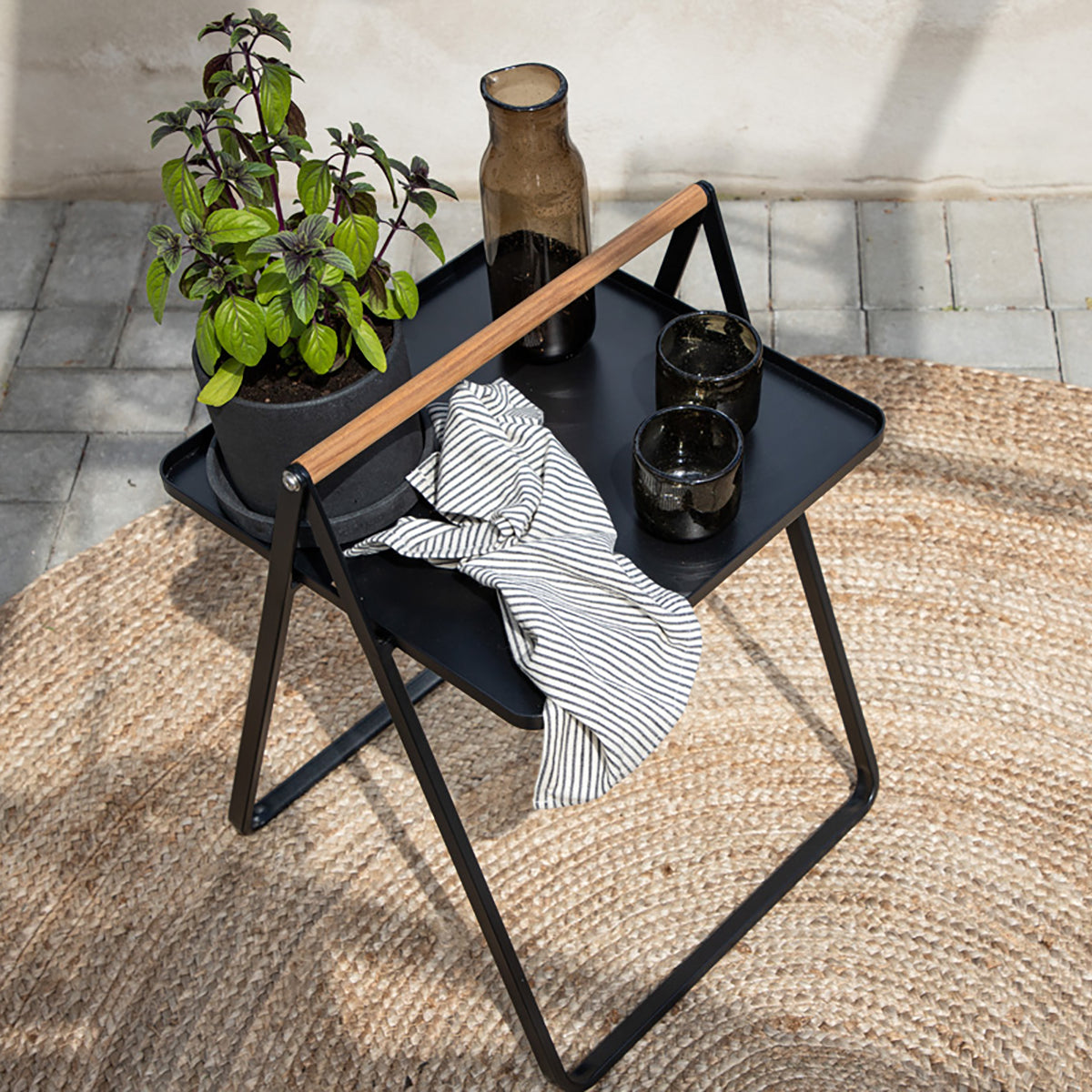 Nest outdoor Ylva metalen tuin bijzettafel zwart - 45 x 45 cm